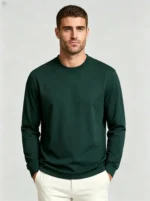Men's Basic Crew Neck Long Sleeve Casual T-Shirt - Image 7