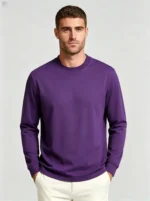 Men's Basic Crew Neck Long Sleeve Casual T-Shirt - Image 5