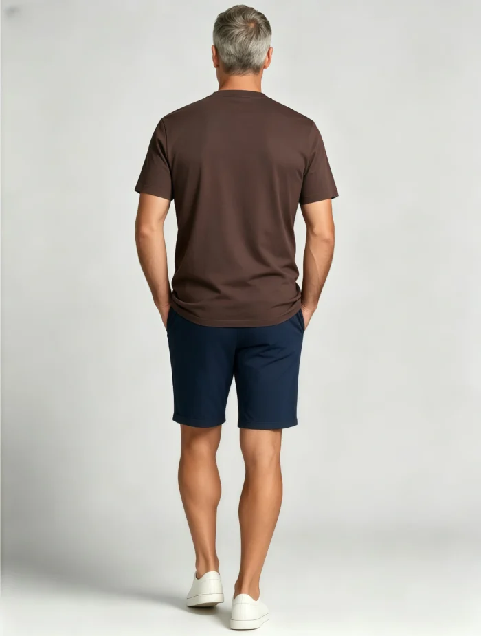 Men's Soft Heavy Cotton Crew Neck Short Sleeve Multi Occasion Versatile Basic Tee - Image 7