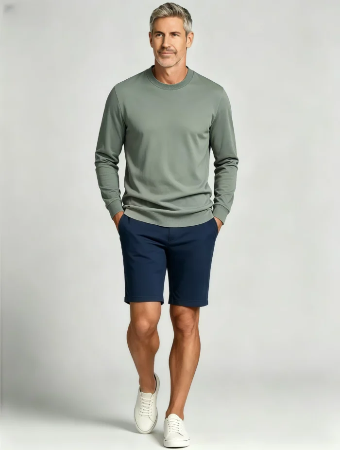 Men's Basic Crew Neck Long Sleeve Casual T-Shirt - Image 8