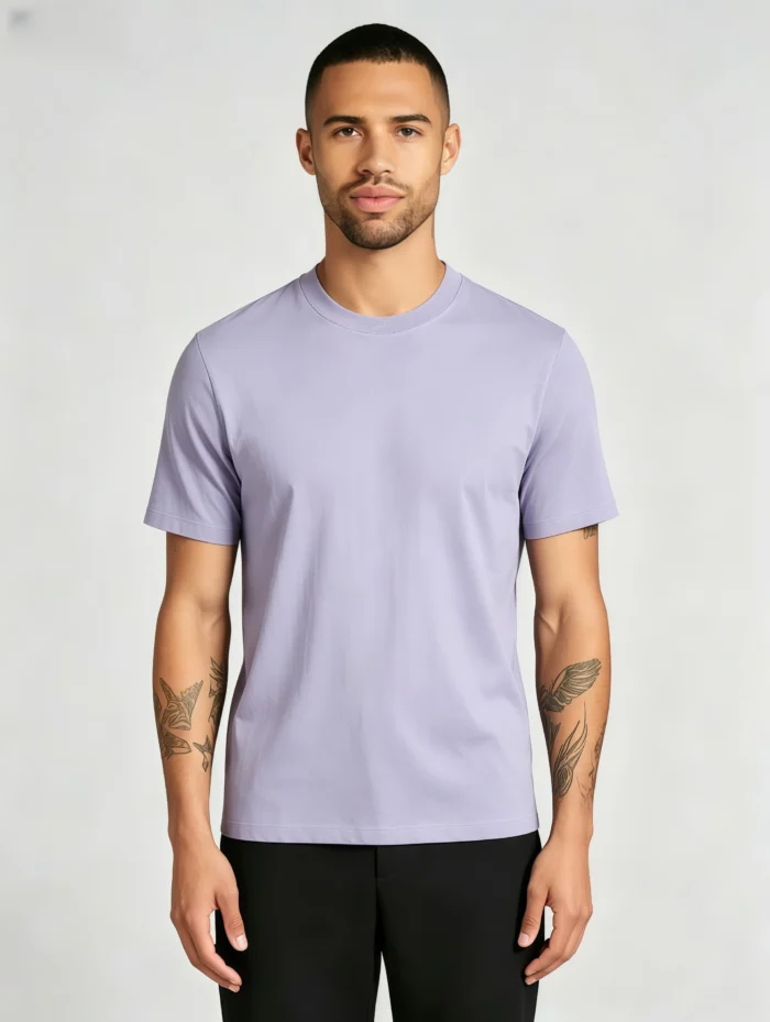 Men's Soft Heavy Cotton Crew Neck Short Sleeve Multi Occasion Versatile Basic Tee - Image 8