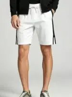 Men's Soft Jacquard Knit Drawstring Shorts Multi Occasion Lightweight Travel Lounge Shorts