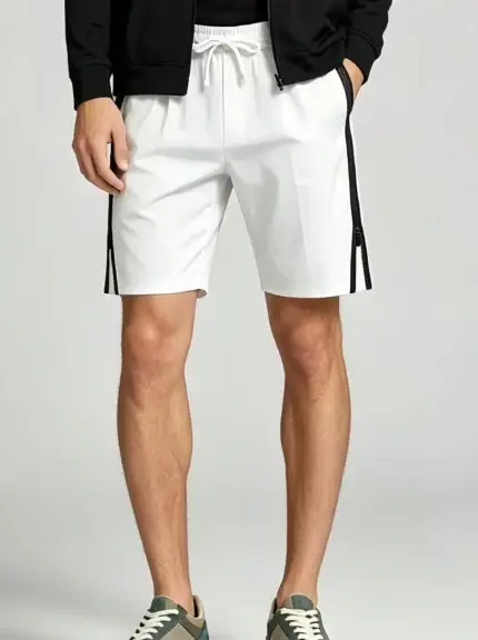 Men's Soft Jacquard Knit Drawstring Shorts Multi Occasion Lightweight Travel Lounge Shorts