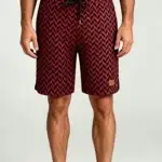 Men's Soft Chevron Pattern Drawstring Shorts Multi Occasion Travel Light Lounge Shorts