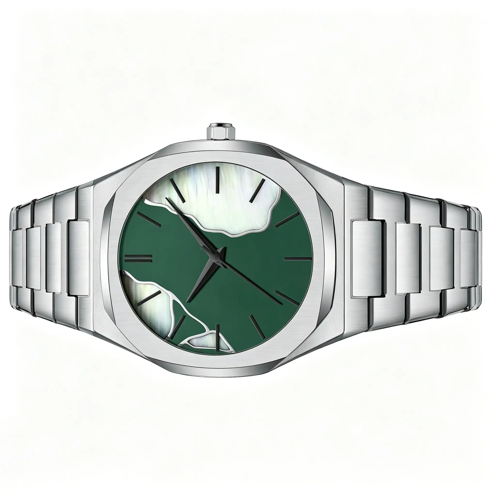 IMG_20260624_202030 Octagon Spliced Mother-of-Pearl Contrast No-Date Men Integrated Steel Watch Minimal Light Luxury Commute Waterproof Quartz Wristwatch - Image 1