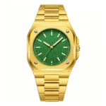 Square Grain Luminous Single Date Men Stainless Steel Watch Minimal Business Waterproof Quartz Wristwatch