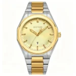 Octagon Texture Dial Single Date Men Stainless Steel Watch Minimal Business Waterproof Quartz Wristwatch