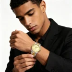 Octagon Texture Dial Single Date Men Stainless Steel Watch Minimal Business Waterproof Quartz Wristwatch - Image 2