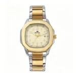 Octagon Grid Numeral Single Date Men Integrated Steel Watch Retro Commute Waterproof Quartz Wristwatch