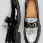 Men's All-Day Comfort Non-Slip Chunky Sole Glitter Accent Dress Loafers for Evening Events & Stylish Commutes