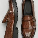 Men's All-Day Comfort Shock-Absorbing Non-Slip Croc Embossed Platform Loafers