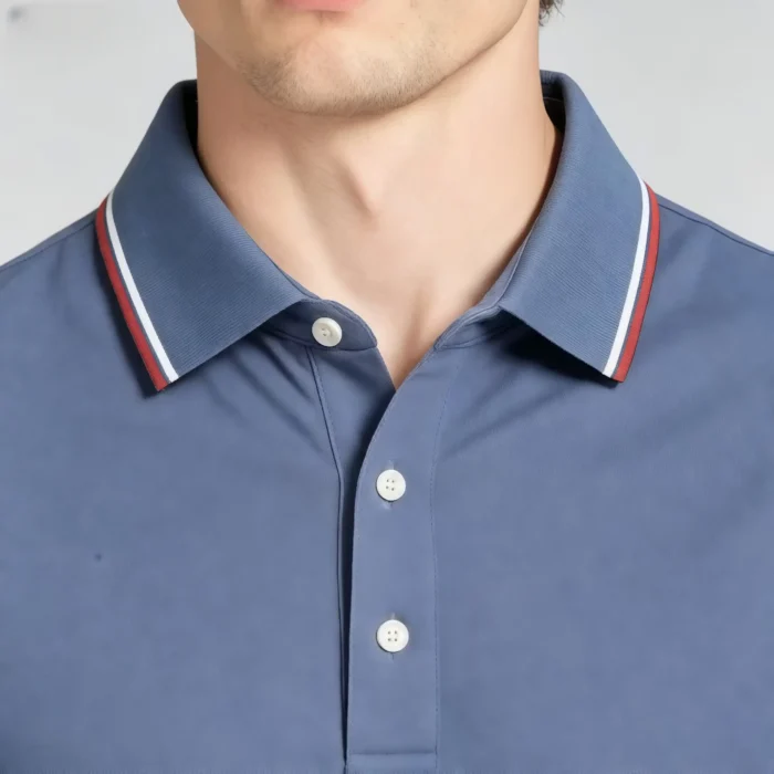 Color Striped Trim Lapel Long Sleeve Polo, Slim Fit Casual Long Sleeve Top for Men - Image 19