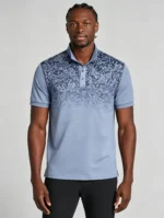 Gradient Floral Print Lapel Polo, Slim Fit Vacation Casual Short Sleeve Top for Men - Image 14