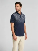 Gradient Floral Print Lapel Polo, Slim Fit Vacation Casual Short Sleeve Top for Men - Image 21