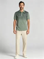 Gradient Floral Print Lapel Polo, Slim Fit Vacation Casual Short Sleeve Top for Men - Image 22
