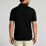 Vertical Cable Textured Lapel Knit Polo, Slim Fit Breathable Casual Short Sleeve Top for Men - Image 6