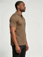 Soft Stretch Solid Buttonless Polo, V Notch Collar Short Sleeve All-Match Shirt for Business Casual Wear - Image 19