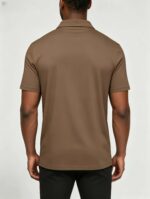 Soft Stretch Solid Buttonless Polo, V Notch Collar Short Sleeve All-Match Shirt for Business Casual Wear - Image 21
