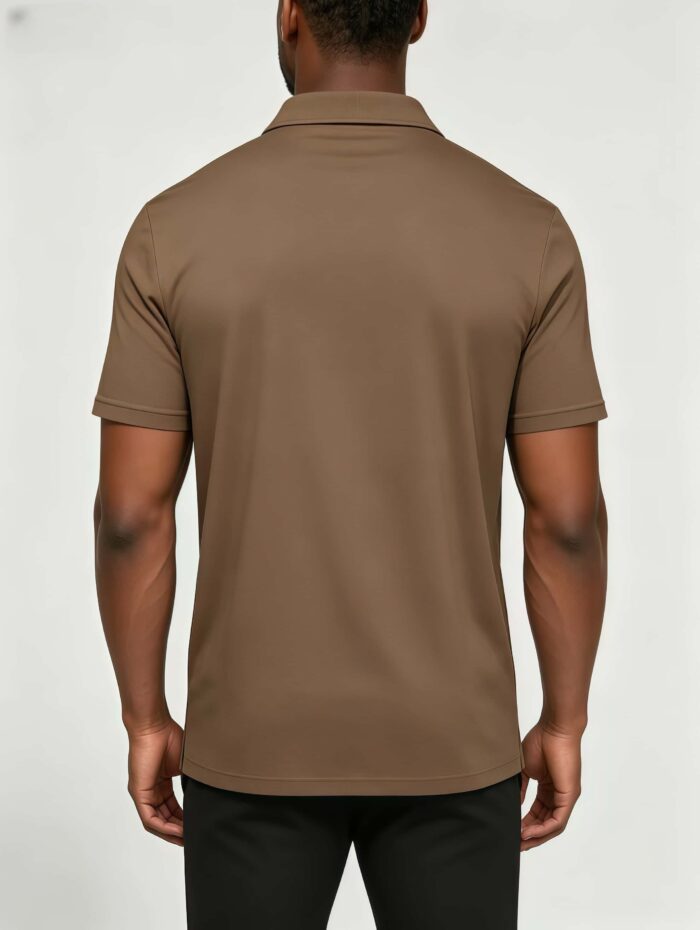 Soft Stretch Solid Buttonless Polo, V Notch Collar Short Sleeve All-Match Shirt for Business Casual Wear - Image 21