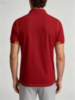 Luxury Contrast Stitch Trim Collared Pocket Polo, Solid Slim Fit Short Sleeve Minimalist Pullover for Men - Image 5