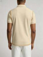 Luxury Contrast Stitch Trim Collared Pocket Polo, Solid Slim Fit Short Sleeve Minimalist Pullover for Men - Image 16