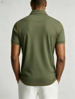 Luxury Contrast Stitch Trim Collared Pocket Polo, Solid Slim Fit Short Sleeve Minimalist Pullover for Men - Image 23