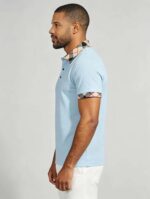 Smooth Ice Silk Plaid Contrast Panel Polo, Two-Button Collar Short Sleeve All-Match Solid Shirt for Business Casual Wear - Image 15