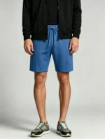 Men's Waffle Vertical Seam Drawstring Shorts