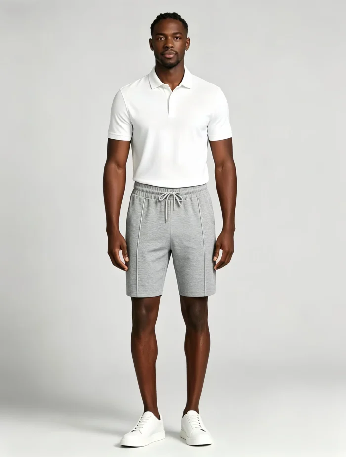 Men's Waffle Vertical Seam Drawstring Shorts - Image 8