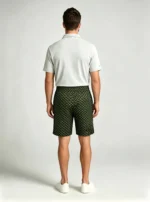 Men's Soft Chevron Pattern Drawstring Shorts Multi Occasion Travel Light Lounge Shorts - Image 16