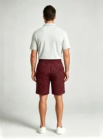 Men's Soft Chevron Pattern Drawstring Shorts Multi Occasion Travel Light Lounge Shorts - Image 4