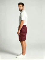 Men's Soft Chevron Pattern Drawstring Shorts Multi Occasion Travel Light Lounge Shorts - Image 3