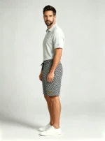 Men's Soft Chevron Pattern Drawstring Shorts Multi Occasion Travel Light Lounge Shorts - Image 14
