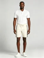 Men's Soft Jacquard Knit Drawstring Shorts Multi Occasion Lightweight Travel Lounge Shorts - Image 5