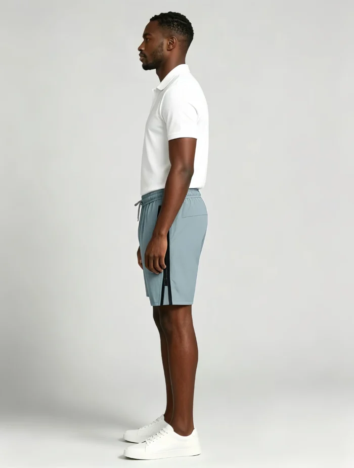 Men's Soft Jacquard Knit Drawstring Shorts Multi Occasion Lightweight Travel Lounge Shorts - Image 6