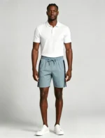 Men's Soft Jacquard Knit Drawstring Shorts Multi Occasion Lightweight Travel Lounge Shorts - Image 7