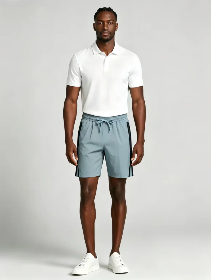 Men's Soft Jacquard Knit Drawstring Shorts Multi Occasion Lightweight Travel Lounge Shorts - Image 7