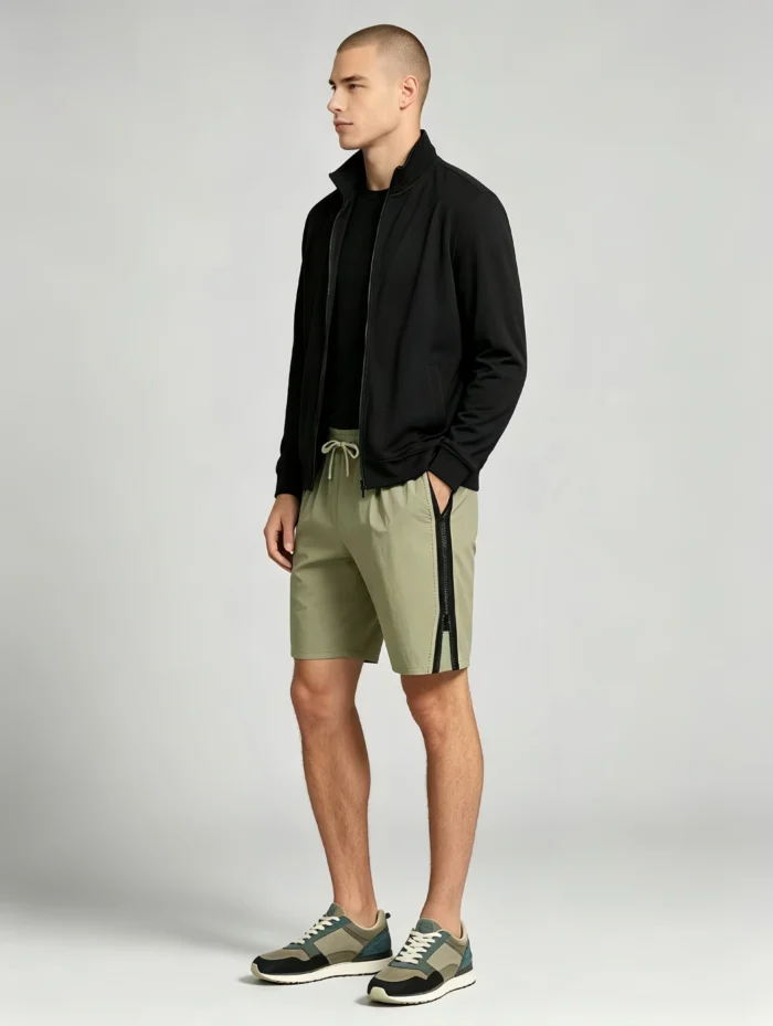 Men's Soft Jacquard Knit Drawstring Shorts Multi Occasion Lightweight Travel Lounge Shorts - Image 10