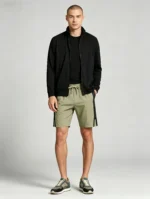 Men's Soft Jacquard Knit Drawstring Shorts Multi Occasion Lightweight Travel Lounge Shorts - Image 11