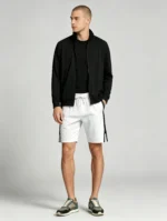 Men's Soft Jacquard Knit Drawstring Shorts Multi Occasion Lightweight Travel Lounge Shorts - Image 3