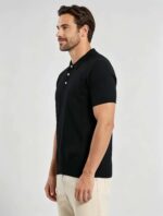 Vintage Raglan Textured Collared Knit Polo, Solid Heather Short Sleeve Premium Pullover for Men - Image 7