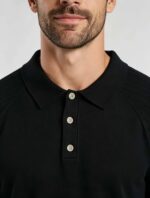 Vintage Raglan Textured Collared Knit Polo, Solid Heather Short Sleeve Premium Pullover for Men - Image 8