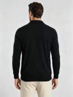 Vintage Raglan Textured Collared Knit Polo, Solid Heather Short Sleeve Premium Pullover for Men - Image 9
