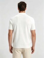 Vintage Raglan Textured Collared Knit Polo, Solid Heather Short Sleeve Premium Pullover for Men - Image 13