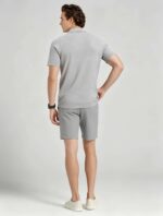 Vintage Raglan Textured Collared Knit Polo, Solid Heather Short Sleeve Premium Pullover for Men - Image 4