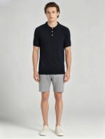 Vintage Raglan Textured Collared Knit Polo, Solid Heather Short Sleeve Premium Pullover for Men - Image 14