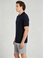 Vintage Raglan Textured Collared Knit Polo, Solid Heather Short Sleeve Premium Pullover for Men - Image 15