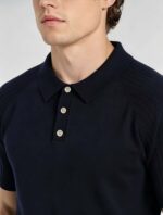 Vintage Raglan Textured Collared Knit Polo, Solid Heather Short Sleeve Premium Pullover for Men - Image 16