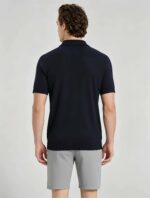 Vintage Raglan Textured Collared Knit Polo, Solid Heather Short Sleeve Premium Pullover for Men - Image 17