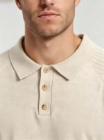 Vintage Raglan Textured Collared Knit Polo, Solid Heather Short Sleeve Premium Pullover for Men - Image 20